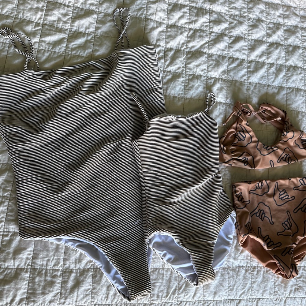 Mommy and me Of One Sea ribbed swim - One Piece mommyXL daughter 6